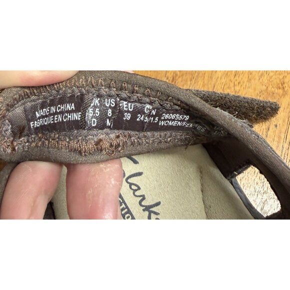 Clarks Women’s 8 Brown Leather Sport Sandals Ankle Strap Shoe Open Toe Walking - Picture 6 of 6